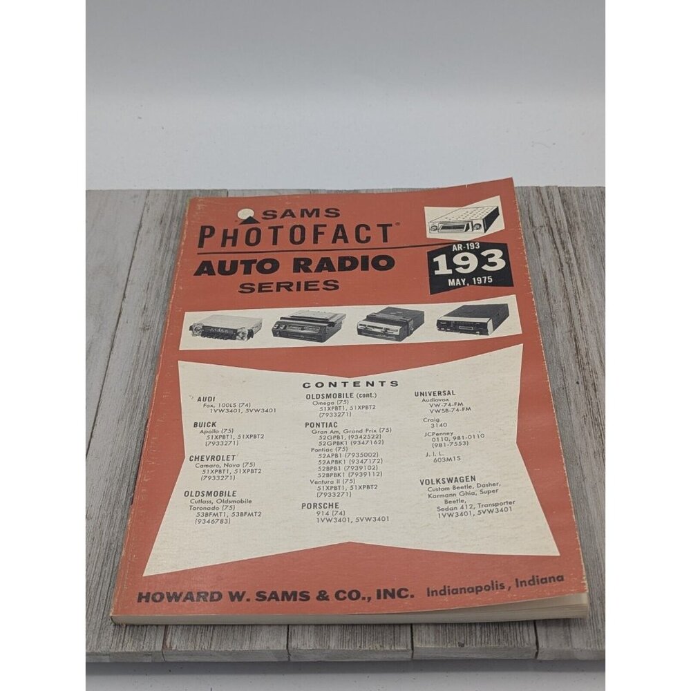 Original Sams PhotoFact Auto Radio Series Book AR-193 May 1975